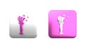 Colorful Aspergillum icon isolated on white background. Square button. 3D render illustration