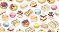 Colorful Assorted Cakes and Pastries Illustration Royalty Free Stock Photo