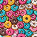 Colorful assorted donuts pattern