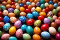 Colorful assorted easter eggs, festive celebration tradition, variety and diversity