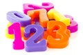 Colorful assorted plastic numbers