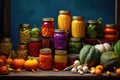 colorful assortment of canned autumn vegetables