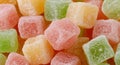 Colorful assortment of chewy fruit gummy candies Royalty Free Stock Photo