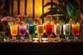 A colorful assortment of exotic cocktails. Ai Generated.NO.04