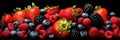 Colorful assortment of fresh mixed berries as background for healthy eating concept