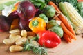 Colorful assortment of fresh raw vegetables