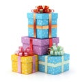 Colorful Assortment of Gift Boxes. Generative ai