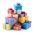 Colorful Assortment of Gift Boxes. Generative ai