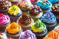 Colorful Assortment of Gourmet Cupcakes