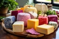 colorful assortment of homemade cheeses