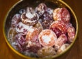 Colorful assortment of Old fashionned fruit flavored hard candy