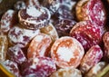 Colorful assortment of Old fashionned fruit flavored hard candy