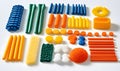 Colorful plastic shapes and forms Royalty Free Stock Photo