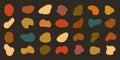Colorful Asymmetric Blobs. Liquid Organic Random Abstract Forms. Blots with vibrant colors and scribble texture. Simple