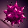 Colorful asymmetric 3D abstract object with connected lines and