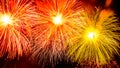 Colorful atmospheric fireworks in honor of the Victory Day of the Soviet Union in World War II Royalty Free Stock Photo