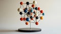 Colorful Atom Model Representing Molecular Structure Royalty Free Stock Photo