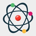 Colorful atom molecule vector illustration symbol