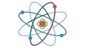 Colorful Atom Structure Vector Icon for Science, vector design Generative AI Royalty Free Stock Photo