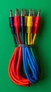 Colorful Audio Cables Bundled for Connection Royalty Free Stock Photo