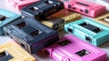 Colorful audio cassette tapes Royalty Free Stock Photo
