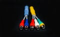 Colorful Audio Jack Wires Set on Black Background Royalty Free Stock Photo