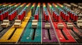 Colorful Audio Mixer Board with Faders and Knobs Royalty Free Stock Photo