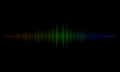 Colorful Audio sound waves on black background .Sound wave. Level, song.