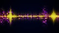 Colorful audio waveform equalizer abstract techno background