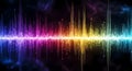 Colorful audio waveform visualization on dark background Royalty Free Stock Photo