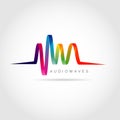 Colorful Audio Waves Logo Symbol Icon