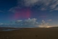 Colorful Aurora Borealis in the night sky in Katwijk in the Netherlands