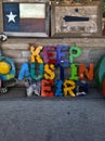 Colorful Austin Texas Sign Neon Graffiti Art Symbol Royalty Free Stock Photo