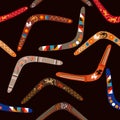 Colorful Australian boomerangs. Royalty Free Stock Photo