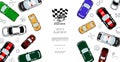 Colorful Automobiles Top View Template Royalty Free Stock Photo