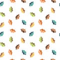 Colorful autumn fall leaves seamless pattern background illustration Royalty Free Stock Photo