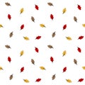 Colorful autumn fall leaves seamless pattern background illustration Royalty Free Stock Photo