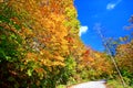 Colorful autumn landscape in Nyuto onsen hot spring resorts Royalty Free Stock Photo