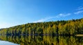 Colorful autumn forest reflected from lake Royalty Free Stock Photo