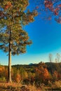 Autumn leaves sunset landscape Unicom State Park Georgia Royalty Free Stock Photo