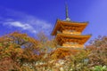 Autumn at Kiyomizu temple,Kyoto,Japan Royalty Free Stock Photo