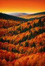 Colorful autumn landscape in the Carpathian Mountains