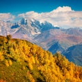 Colorful autumn landscape in the Caucasus mountains Royalty Free Stock Photo