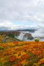 Colorful autumn landscape of oldest wine region in world Douro valley in Portugal, different varietes of grape vines growing on Royalty Free Stock Photo