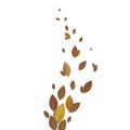 Colorful autumn leaves decorated with white blank paper for your message. Can be used as a poster or greeting card Royalty Free Stock Photo