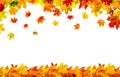 Colorful autumn leaves frame isolated on white background Royalty Free Stock Photo