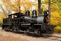 Classic geared steam locomotive used for hauling logs Royalty Free Stock Photo