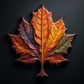 Colorful Autumn Maple Leaf Handmade By 3d Animation Artist Igor Zaman