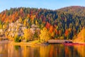 Colorful autumn mountain landscape with reflection in the water Royalty Free Stock Photo