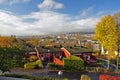 Colorful autumn in Oslo Lindeberg with historic houses.